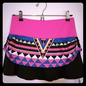 Lucky In Love NeoGeo Rouched Tier Athletic Skirt